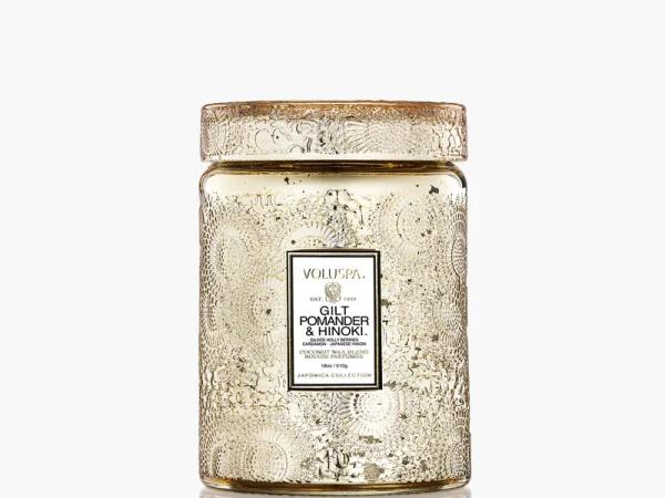Gilt Pomander & Hinoki Large Jar Candle