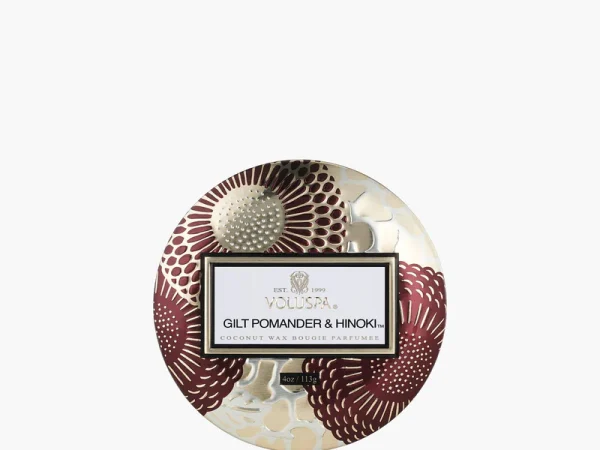Gilt Pomander & Hinoki Mini Tin Candle