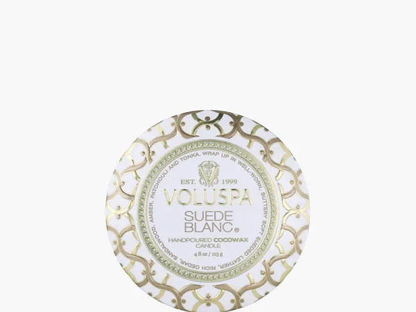 Voluspa Suede Blanc Mini Tin Candle