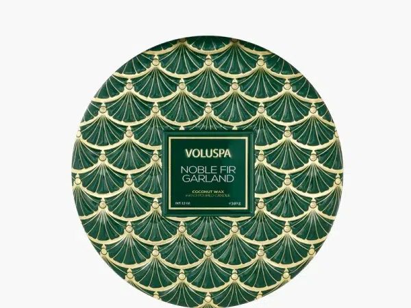 Voluspa Noble Fir Garland 3-Wick Tin Candle