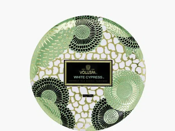 Voluspa White Cypress 3-Wick Tin Candle