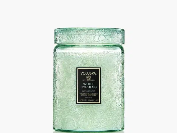 Voluspa White Cypress Large Jar Candle